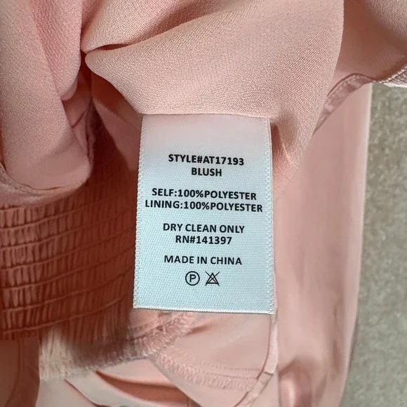 ASTR THE LABEL Peplum Top Women's Small Pastel Pink Satin Long Sleeve - Picture 7 of 7